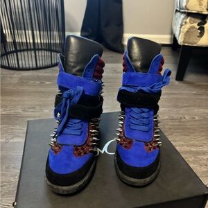 Monica Chiang suede wedge sneaker size 8. Rare